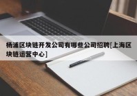 杨浦区块链开发公司有哪些公司招聘[上海区块链运营中心]